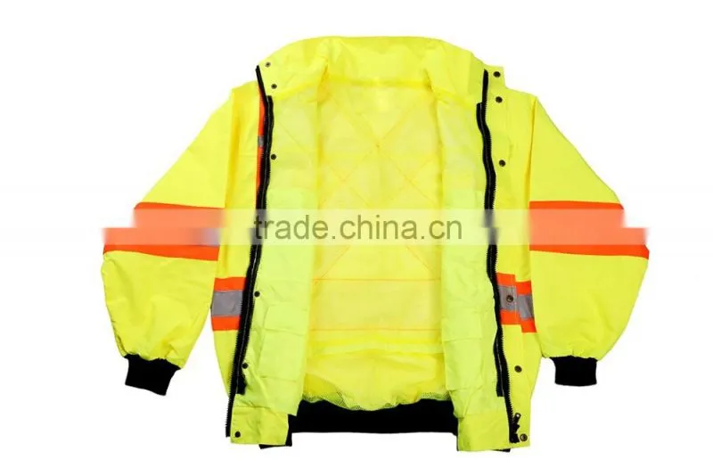 2016 New Waterproof Reflective Men Long Raincoat Customized Reflective Safety Raincoat