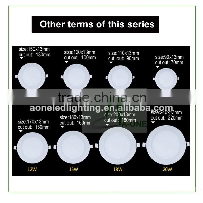 Dongguan alibaba factory ultra thin led panel light,high brightness warranty 3years 12W round led panel light