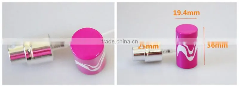 Colourful crimp aluminum pump atomizers and cap