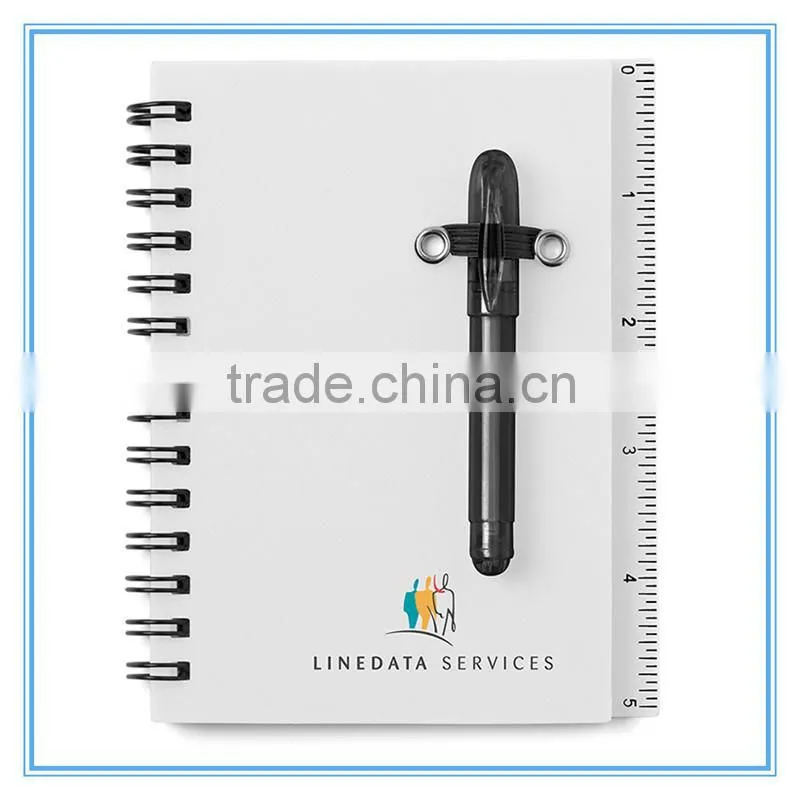 pp cover notebook with pen attached