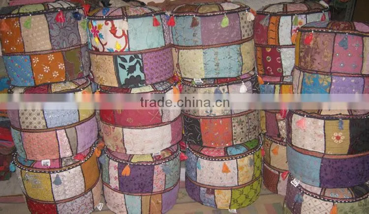 Buy Gorgeous Vintage Fabric Patch Work Ottoman Foot Stool Bean Bag Floor Pouf