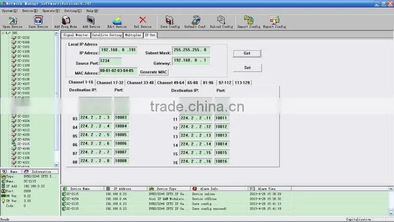 8RF input to IP Converter/Gateway(64SPTS/multicast)out) /DVB-S to IPTV