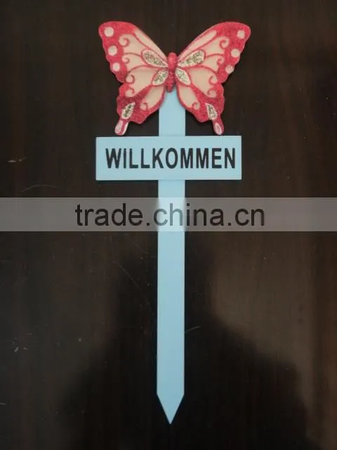 Garden Guide WELCOME WILLKOMMEN Flower Butterfly Designs BSCI certificate