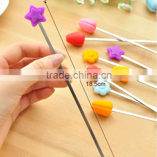 Eco-friendly pentacle shape silicone coffee stirrer