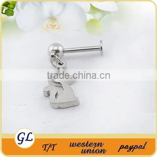 Scissors logo labret body piercing jewelry