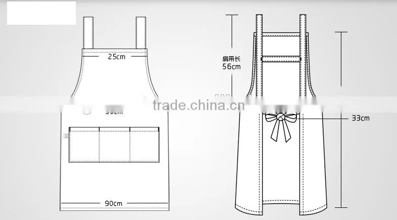 H shape suspender cotton apron for women and men