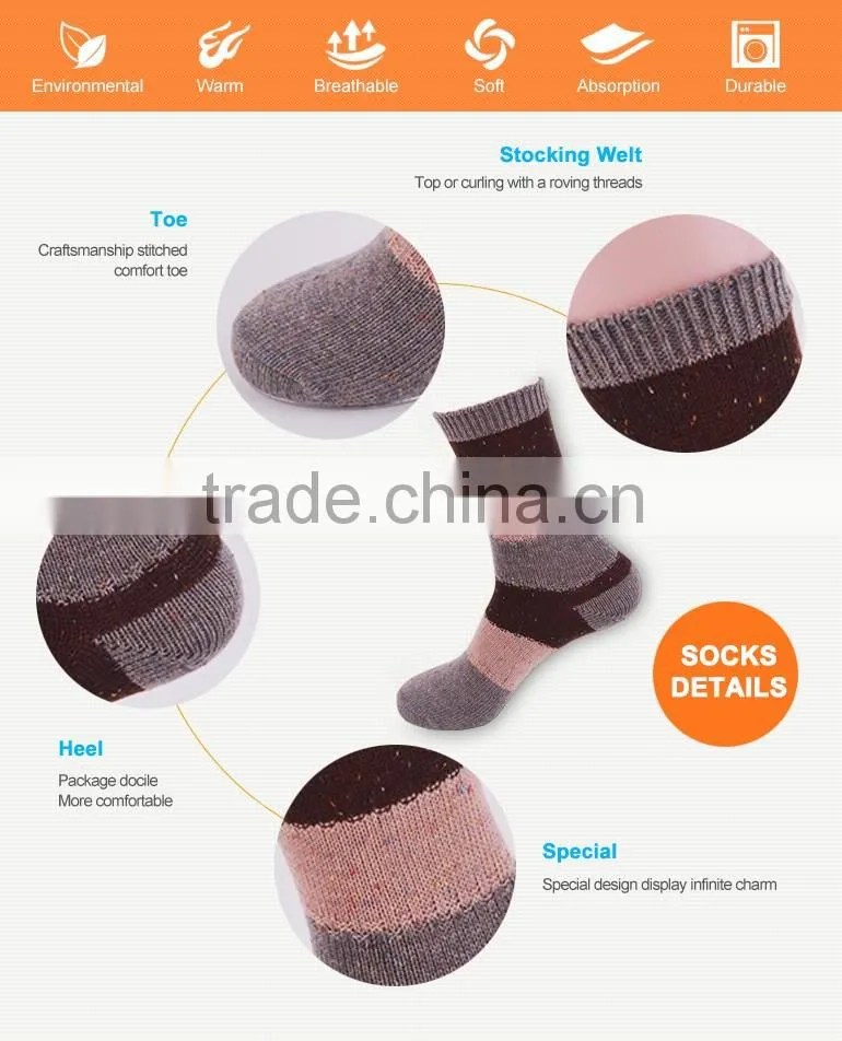 96N double cylinder lady marl yarn casual crew socks wholesale