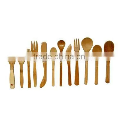 Bamboo wooden measuring spoon set