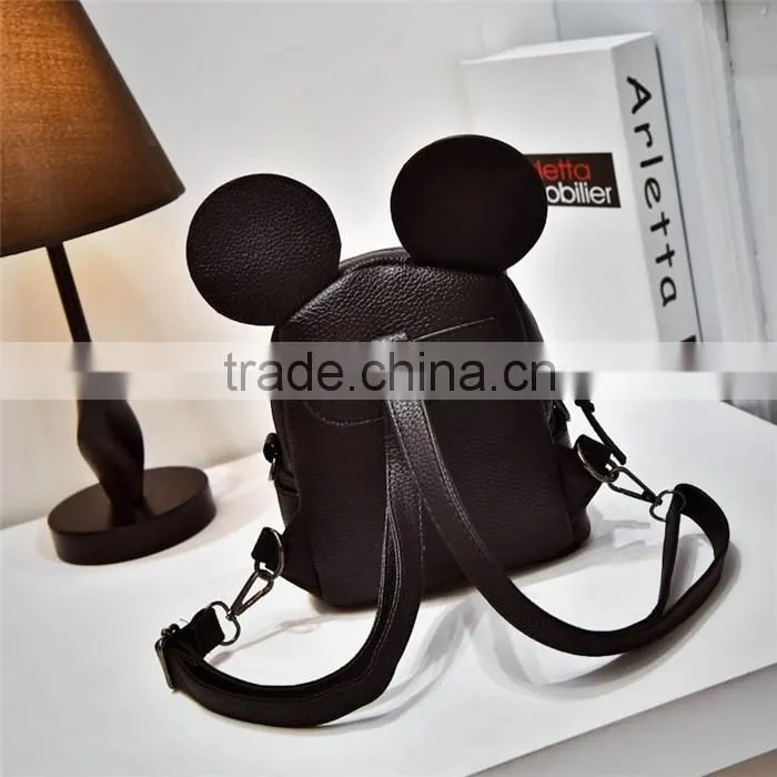 Mic-key Bow Beautiful Schoolbags Teenage High School Backpack for Girls