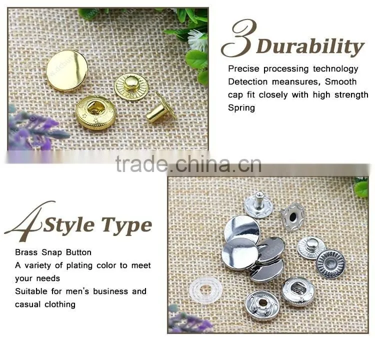 Wholesale Metal Button Hang Plating Silver/ Gold Spring Snap Button,Snap Fastener for Clothes