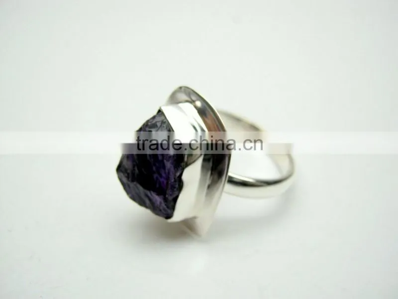 Blue Kyanite Raw Natural Gemstones Ring, Rough Gemstone Adjustable Rings, 925 Solid Sterling Silver Jewelry