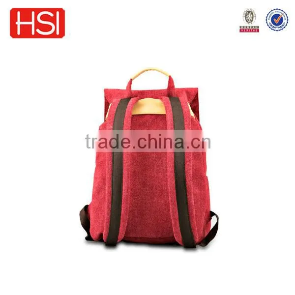 red color 100% cotton farbric plush backpack drawstring