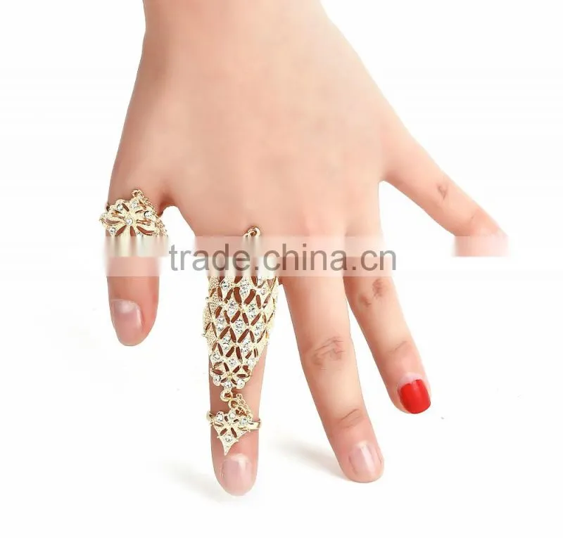 New Rings Multiple Finger Stack Knuckle Band Crystal Set Womens Fashion Jewelry