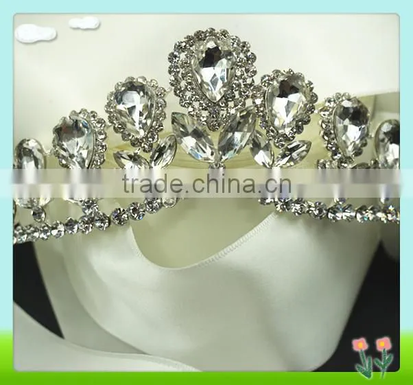 Wholesale bling bling rhinestone tiaras flower crowns