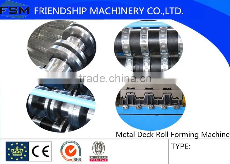 High Precision Steel Structure Floor Deck Roll Forming Machine For Metal Decking Sheet