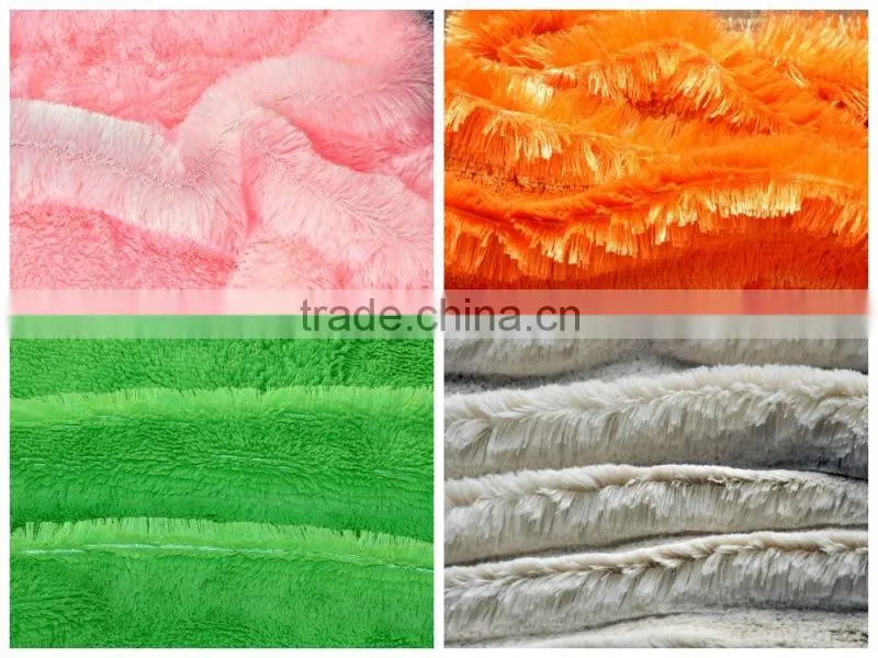 100% polyester high deep pile plush fleece fabric