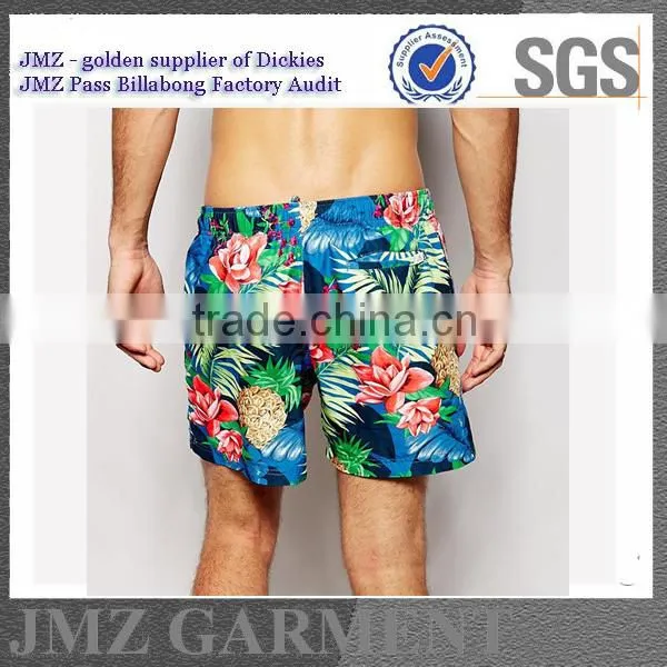 wholesale OEM swimming pants for men polyester swimwear with your own print design new 2015 low moq on sale