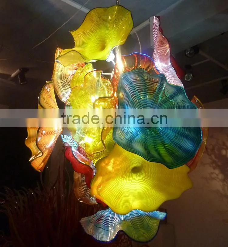 hand blown glass chandelier decoration XO-20150618 Modern glass chandelier from famous Chinese glass artist Mr Ou LianHua