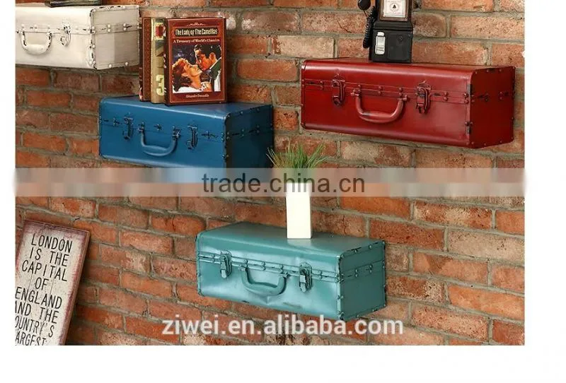 Antique Vintage Classic Metal Suitcase Decoration For House Room Cafe,Restraunt,Bar