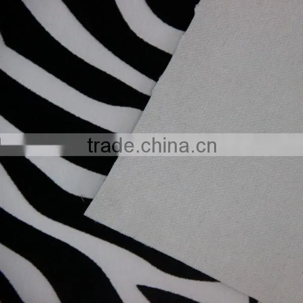PU leather material surface transfer big zebra design for sofa leather usage