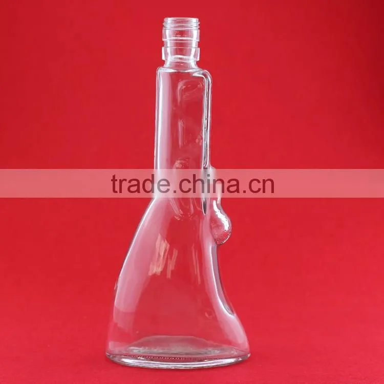 High quality heart gin bottle frosted alcohol bottle violin glass bottle