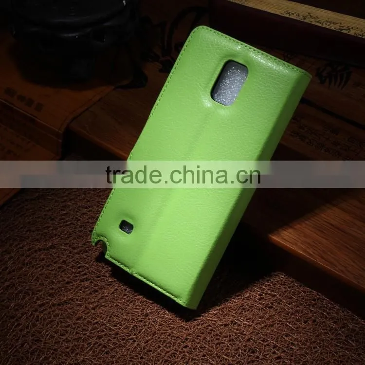 Wholesale Folio Stand Case PU Leather Flip Cover with Wallet for Samsung GALAXY Note4