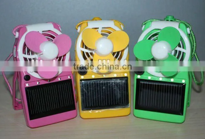 2012 hottest led light solar camping fans with moble charger function