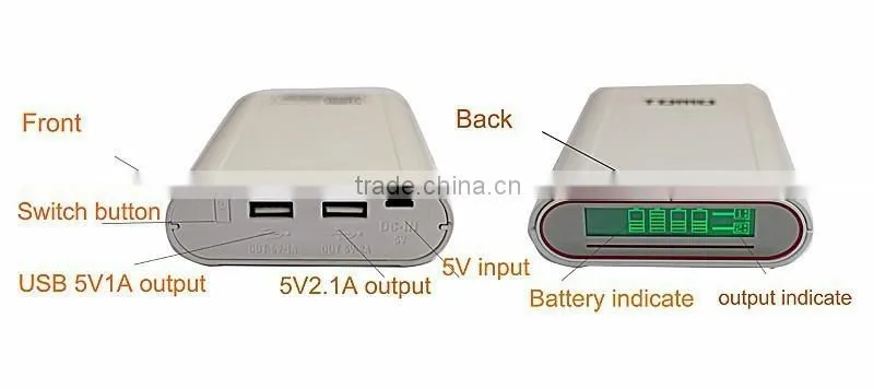 Universal Battery Double USB Ports 3.7V 18650 Power Bank Backup Power Best for Travel