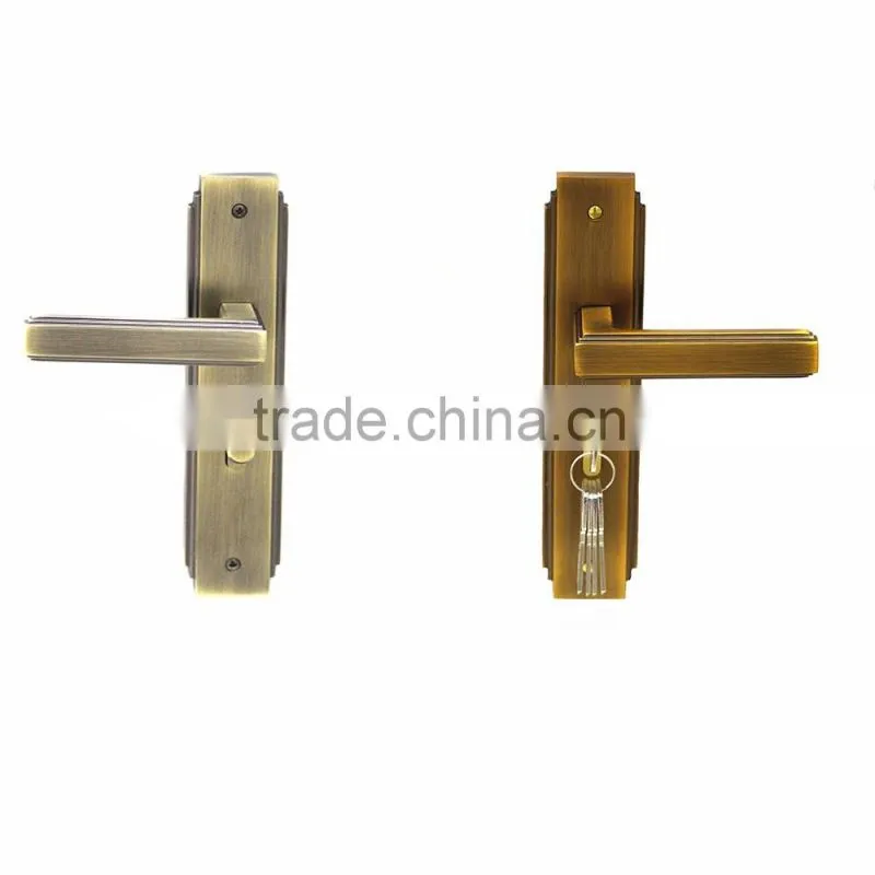 TRI-CIRCLE zinc alloy lever door lock and handle,lever handle door lock set