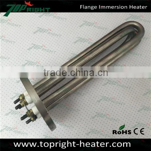 Topright high quality customsized stainless SS304 steel flange immersion tubular heater