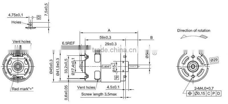 8-90W dc brush motor RS-750/755H