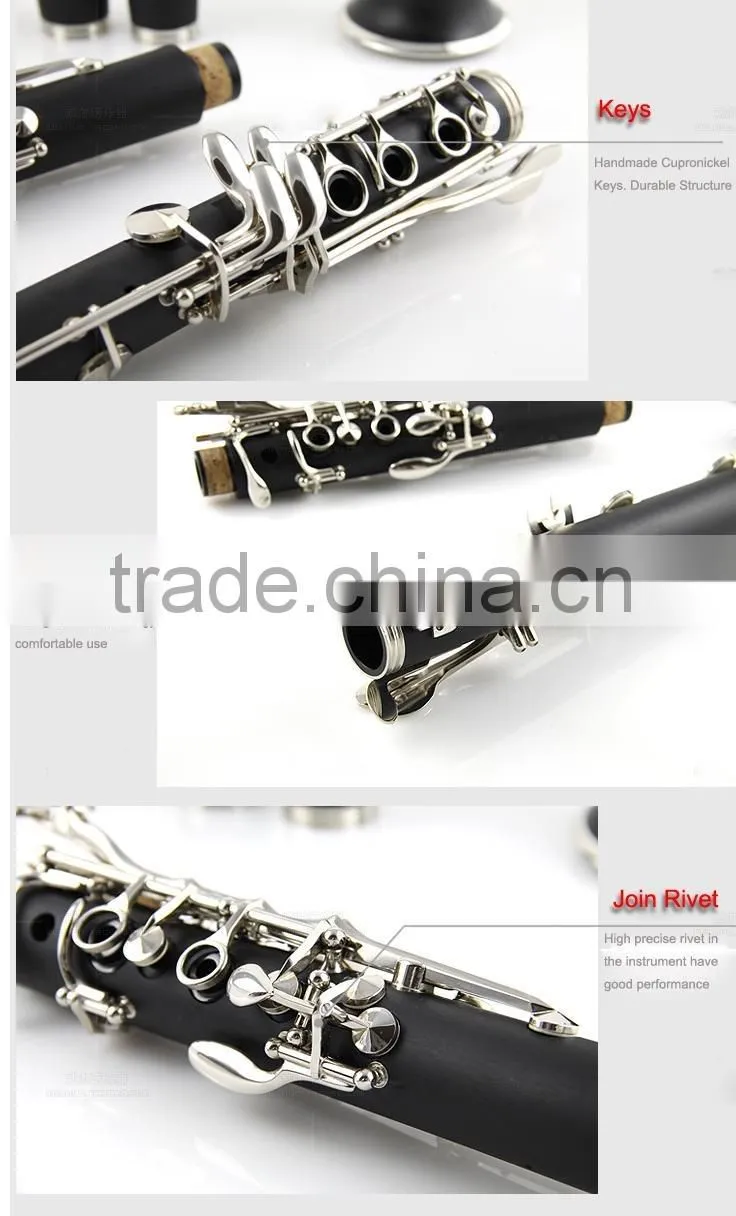 professional 17 keys bakelite wood clarinet
