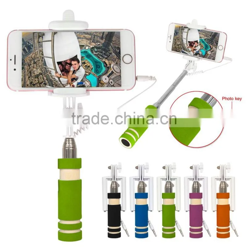 Factory price wholesale portable extendable monopod hand selfie stick case for mobile phone