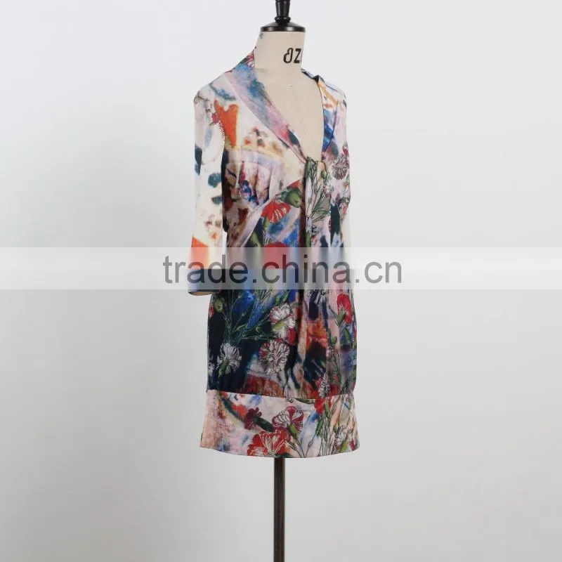 NEW ARRIVAL summer one piece dress sexy v neck ladies casual dress custom supply
