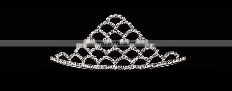 Latest diamond wedding accessories tiara necklace earrings jewelry set