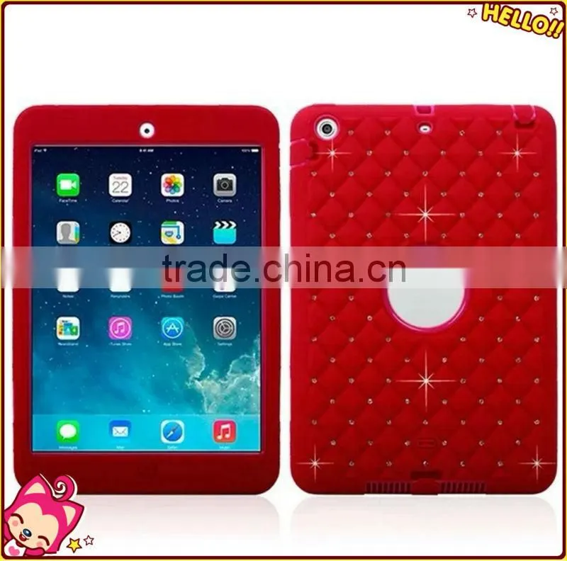 Wholesale silicone glitter diamante case for ipad mini