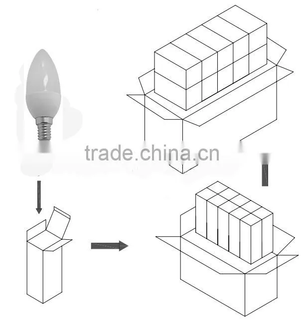 Aluminum heat sink e27/b22/e14 led candle lighting 3w led candle lamp e14 dimmable