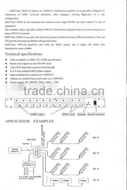 Professional DJ Equipment DMX512 Signal Amplifier
