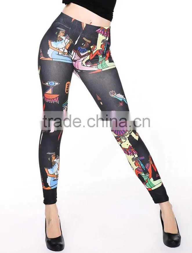 Colorful design beautiful pattern hot wholesale women fitness sexy leggings tights