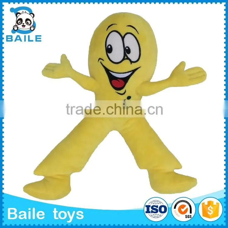 2016 yellow human with big eyes custom plush toy no minimum