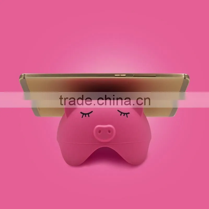 cute silicone pig mobile phone holder desktop holder fashion design custom LOGO print