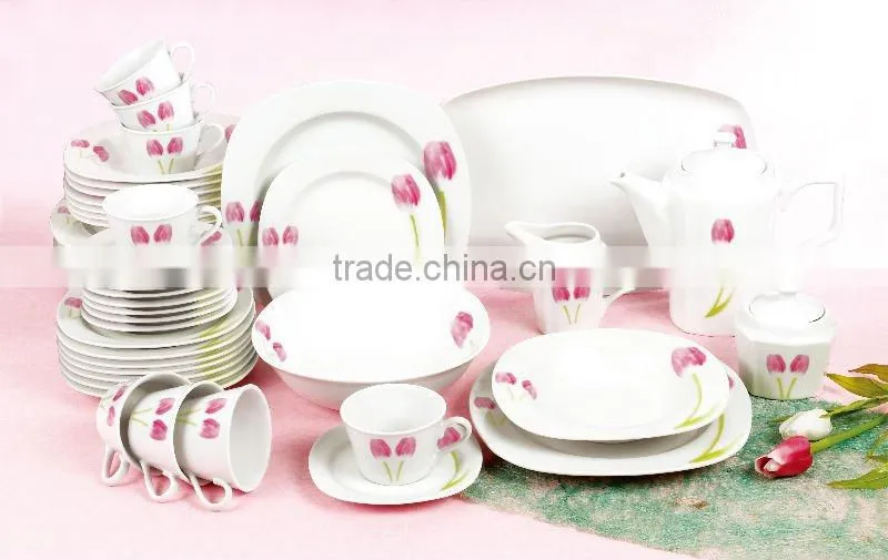 47PCS fine porcelain sqaure dinnerware