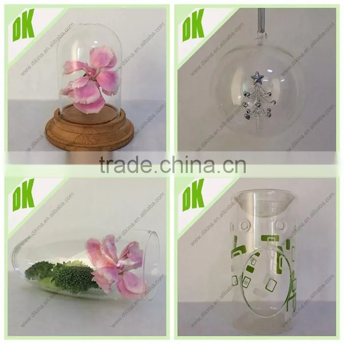/good vintage condition / no chips or cracks in glass/clear glass bell Cloche with wood base