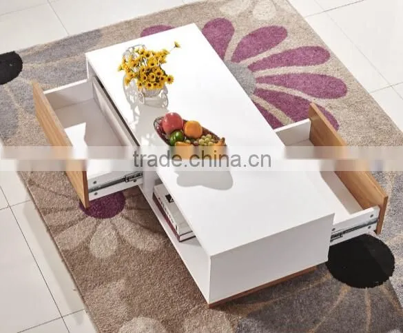 walnut and white color modern design teapoy
