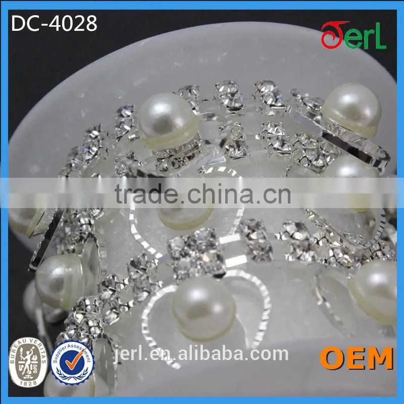 Wholesale fashion pearl jewelry chain trimming with rhinestone for ladies DC-4028