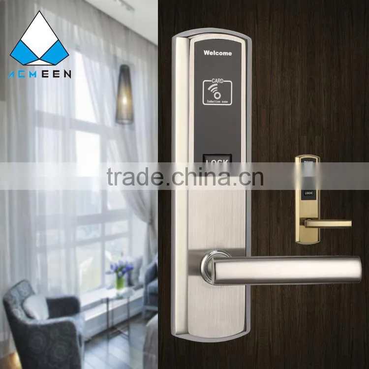 pure stainless steel hotel lock with RF smart card H-621