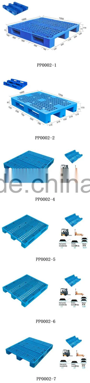 2015 New design Recyclable lightweight single faced plastic pallet