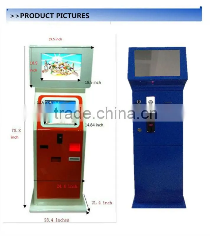 17inch Self Payment Kiosk of Coin Operated Dual Screen Parking Lot Sensor System with RFID EM Reader