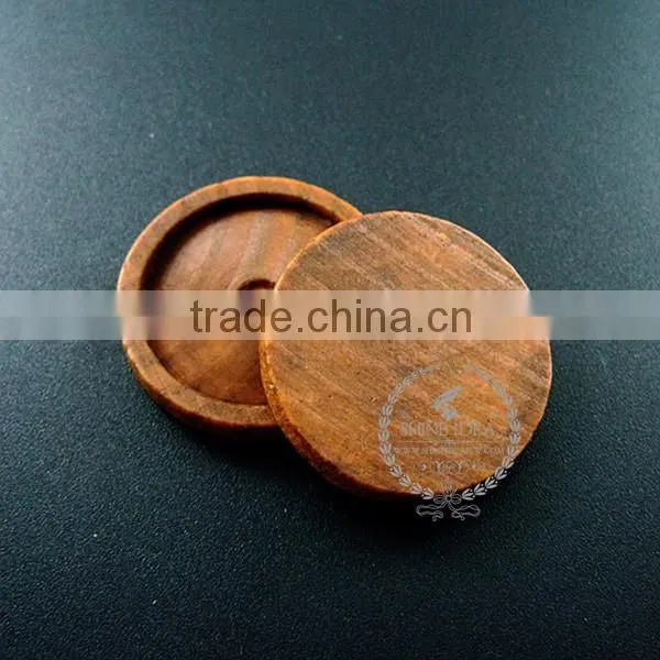 25mm setting size vintage style natual log wood round bezel pendant setting DIY findings supplies 1411135