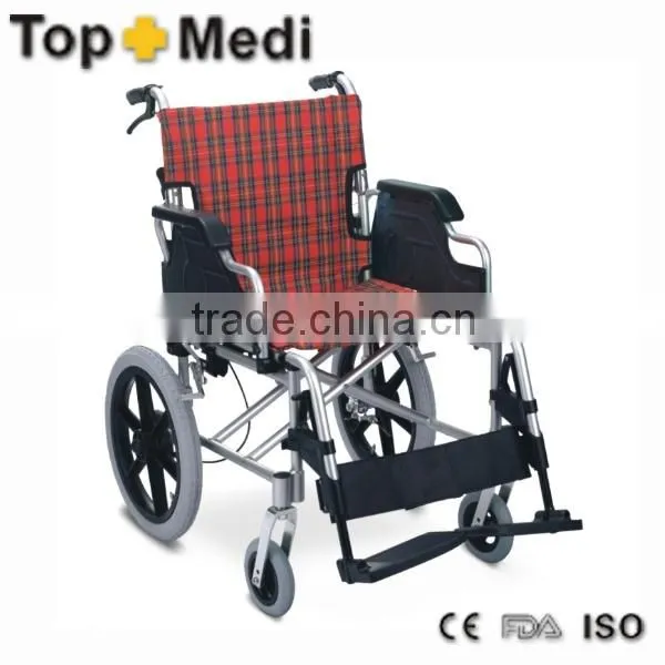 Rehabilitation Therapy Supplies Foldable Aluminum attendant wheelchair